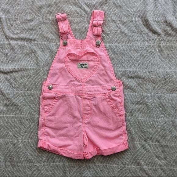 Oshkosh b'gosh neon pink overall 2T @c1 - Picture 2 of 5